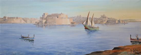 Galea Valetta Harbour, Malta 19 x 47in.